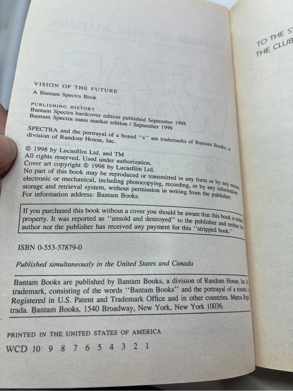 Star Wars Paperback Book Vision of the Future by Timothy Zahn 1998 - Picture 3 of 7